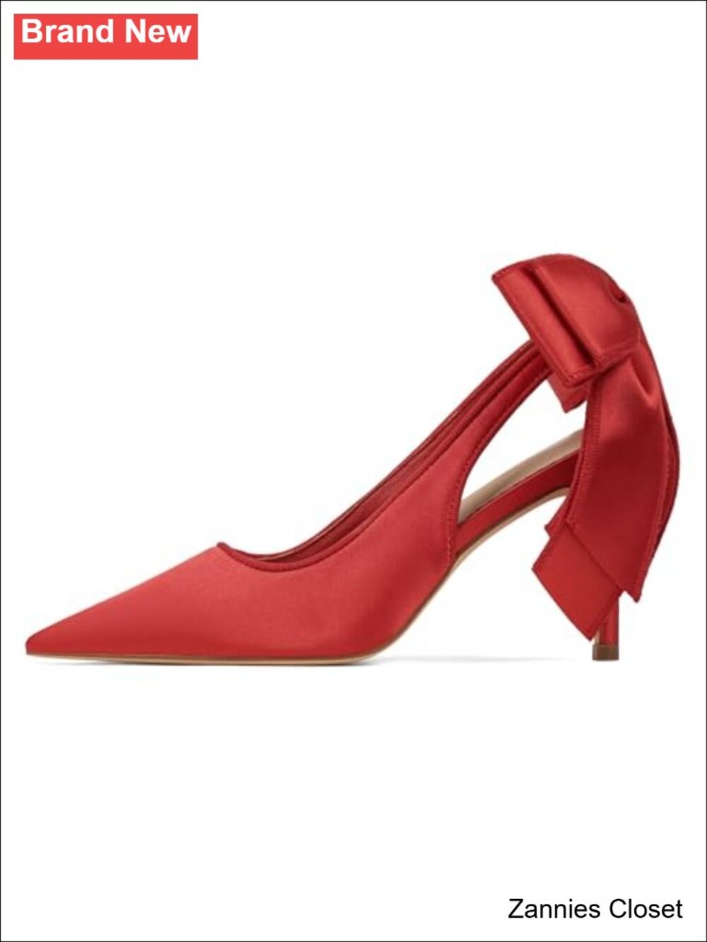 ✨ Pointed Toe Slingback Stiletto Heels with Bow